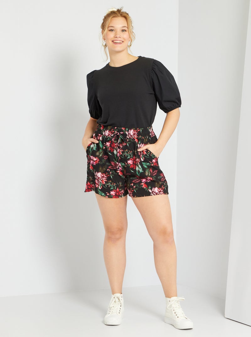 Short de flores NEGRO - Kiabi