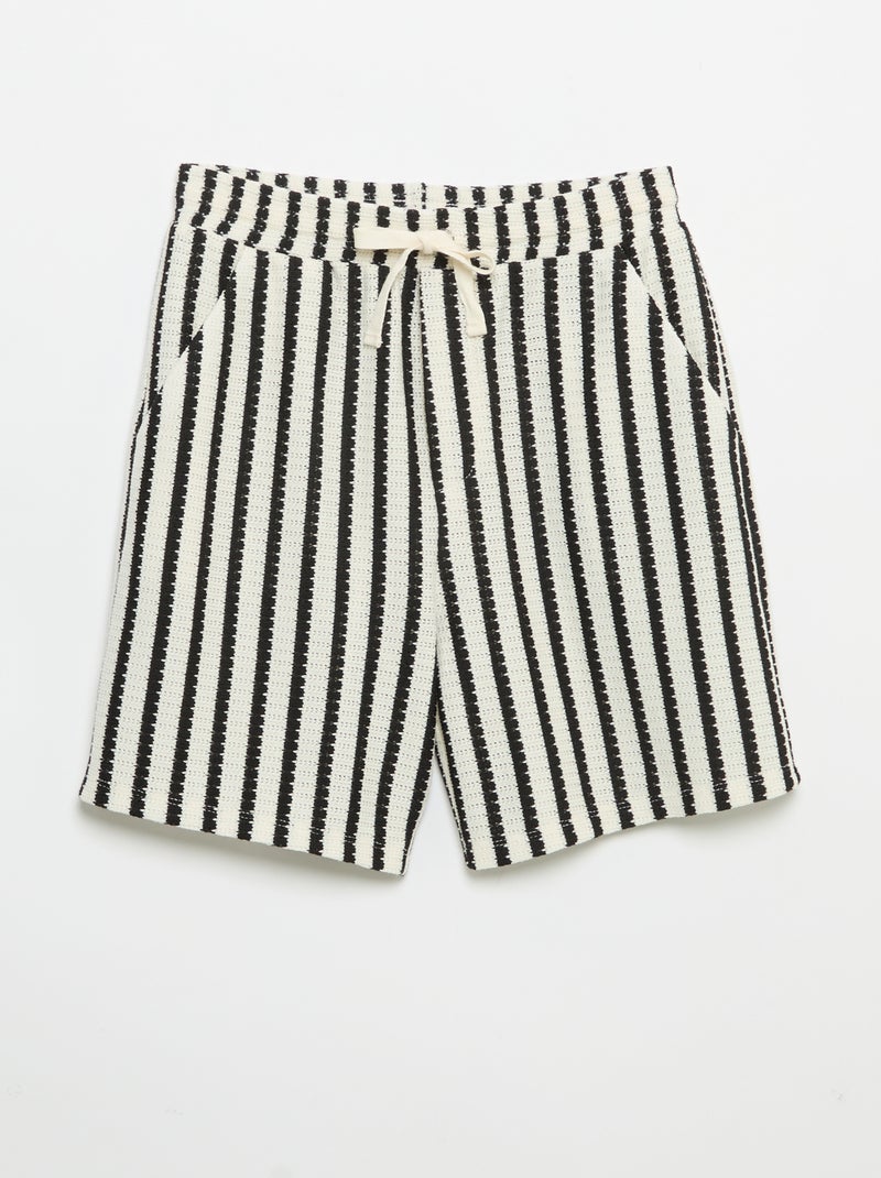 Short de ganchillo a rayas Blanco - Kiabi