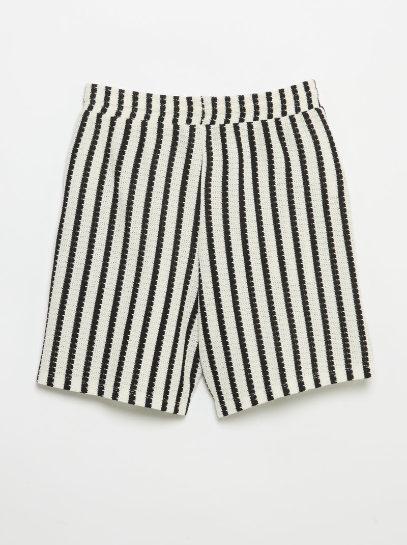 Short de ganchillo a rayas Blanco - Kiabi