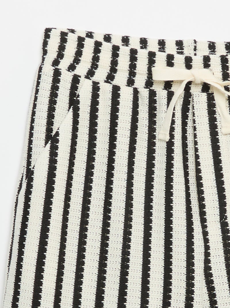 Short de ganchillo a rayas Blanco - Kiabi