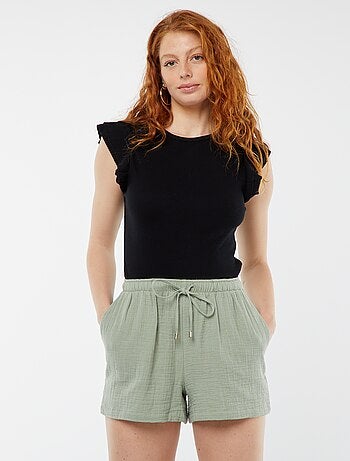 Short de gasa de algodón