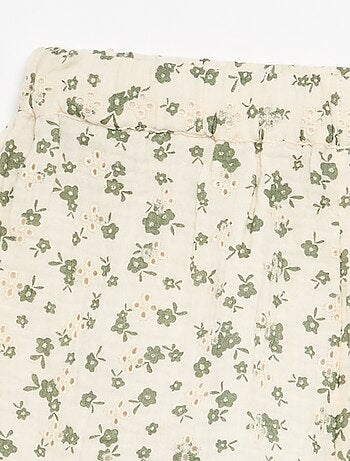 Short de gasa de algodón con estampado floral