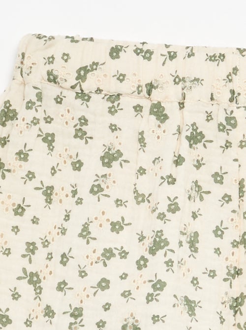 Short de gasa de algodón con estampado floral - Kiabi