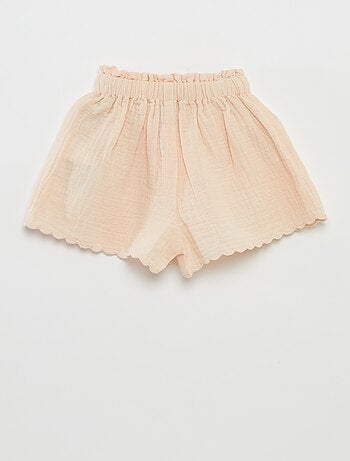 Short de gasa de algodón con volantes