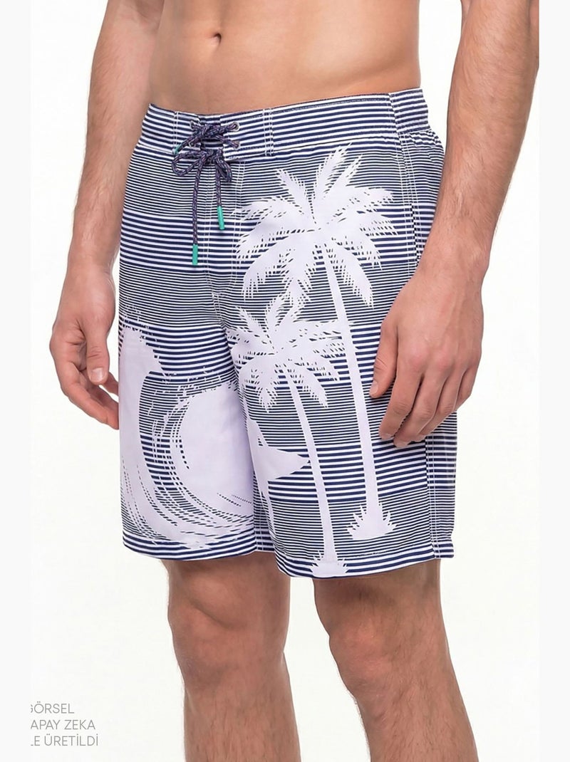 Short de hombre surf revival a rayas penti Azul Blanco Gris - Kiabi