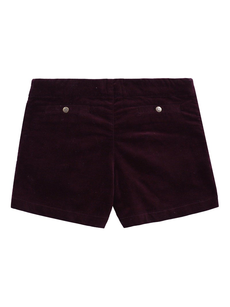 Short de Invierno para Niña | Terciopelo Burdeos Ciruela | Cintura con Lentejuelas | POUPETTE Burdeos - Kiabi