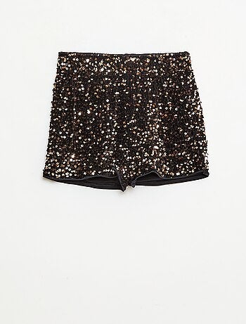 Short de lentejuelas liso