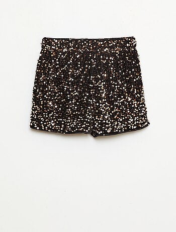 Short de lentejuelas liso