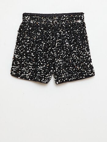 Short de lentejuelas liso