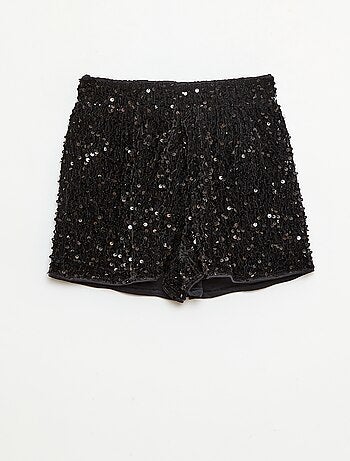 Short de lentejuelas liso