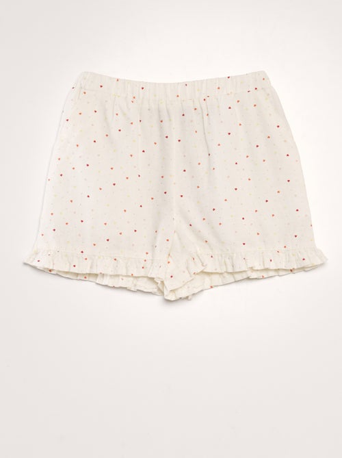 Short de lino con volantes en los bordes - Kiabi