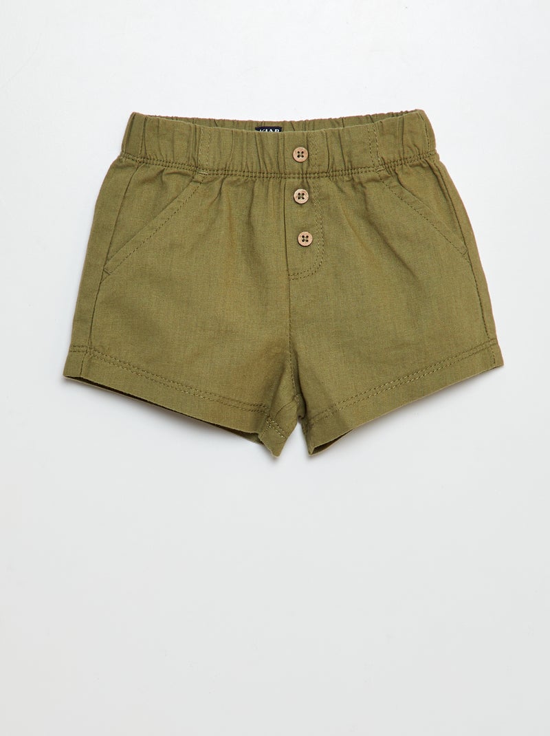 Short de lino verde - Kiabi