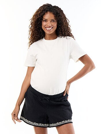 Short de maternidad bordado