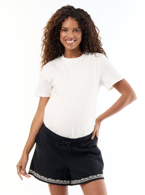 Short de maternidad bordado - Kiabi Short de maternidad bordado - Kiabi