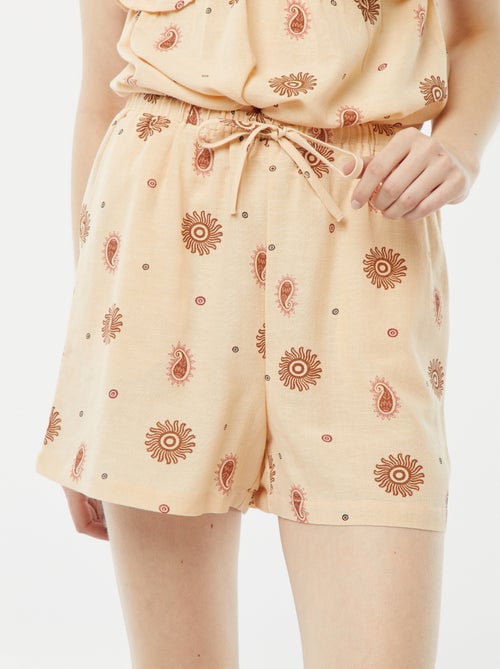 Short de mezcla de lino con 2 bolsillos - Kiabi