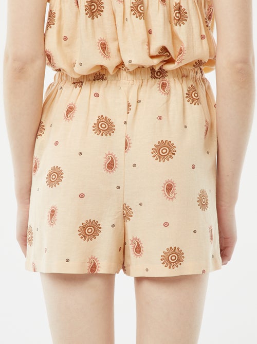 Short de mezcla de lino con 2 bolsillos - Kiabi