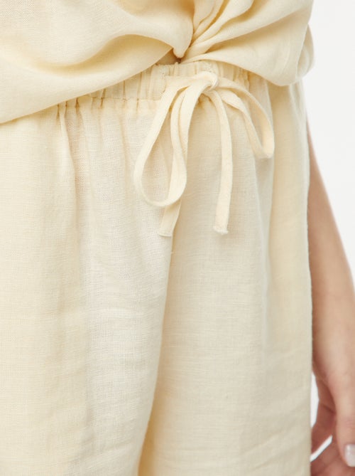 Short de mezcla de lino con 2 bolsillos - Kiabi