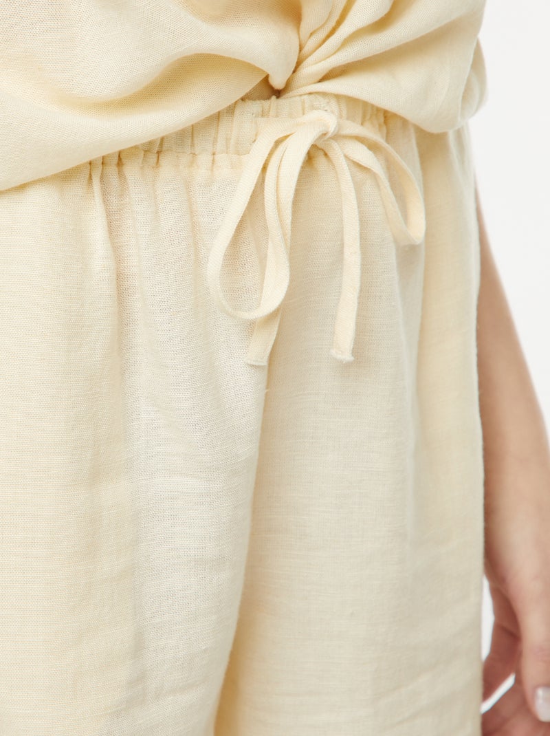 Short de mezcla de lino con 2 bolsillos Beige - Kiabi