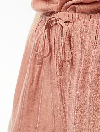 Short de mezcla de lino con 2 bolsillos