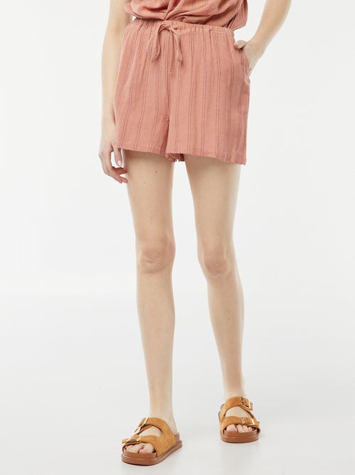 Short de mezcla de lino con 2 bolsillos - Kiabi