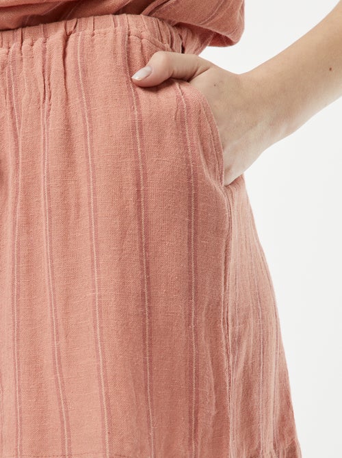 Short de mezcla de lino con 2 bolsillos - Kiabi