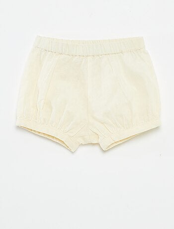 Short de mezcla de lino liso