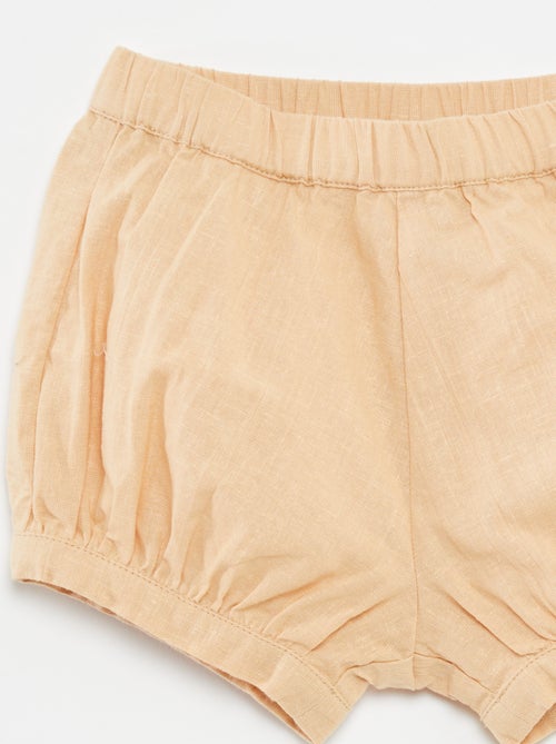 Short de mezcla de lino liso - Kiabi