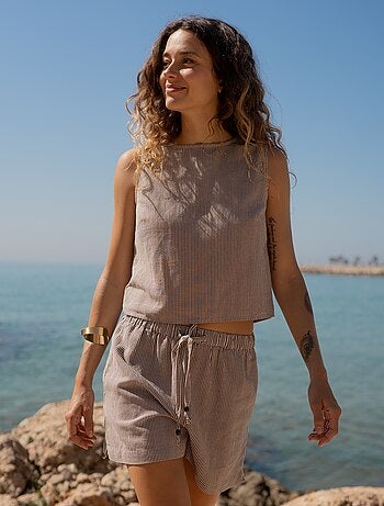 Short de mezcla de lino
