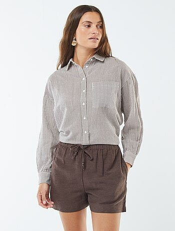 Short de mezcla de lino