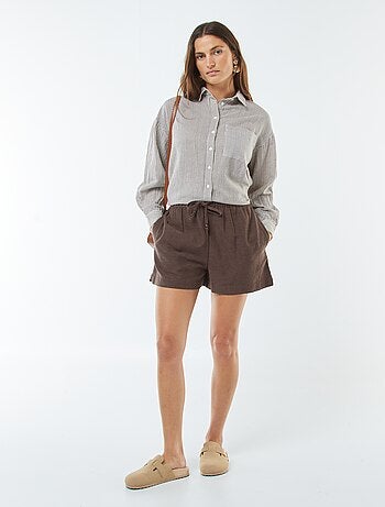 Short de mezcla de lino