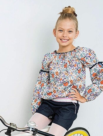 Short de Mezclilla Intertemporada para Niña | Cinturón con Brillos | POUPETTE