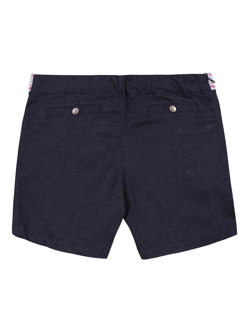 Short de Mezclilla Intertemporada para Niña | Cinturón con Brillos | POUPETTE Azul oscuro - Kiabi