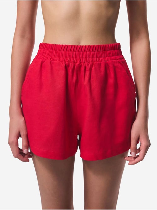 Short de mujer con cintura elástica de tiro medio penti - Kiabi Short de mujer con cintura elástica de tiro medio penti - Kiabi