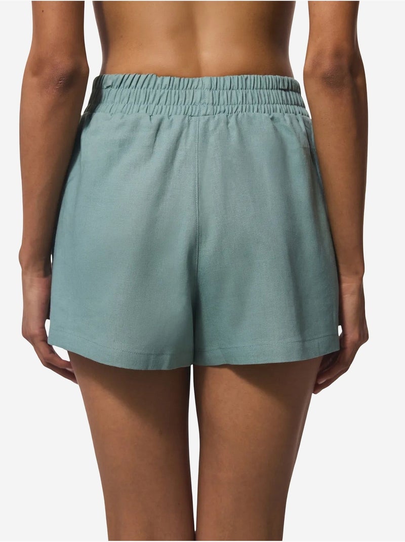Short de mujer con cintura elástica y tiro medio penti Verde - Kiabi