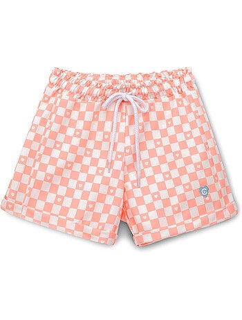 Short de niña cuadros en naranja