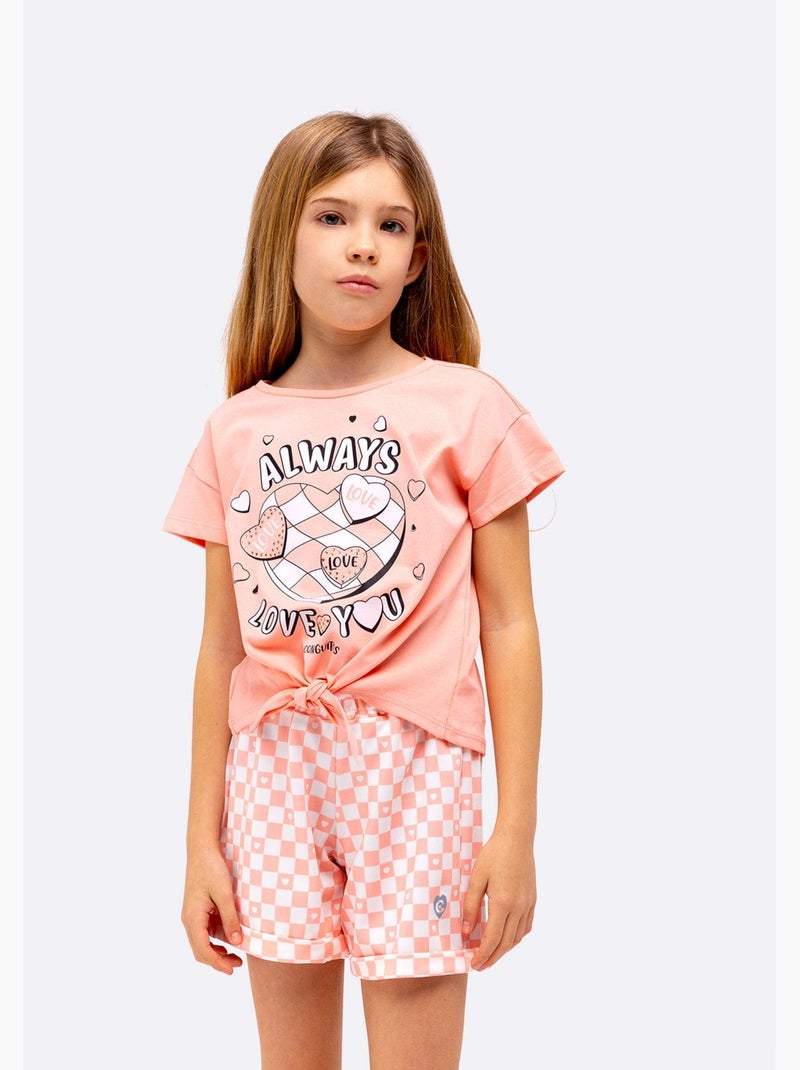 Short De Niña Cuadros En Naranja Naranja - Kiabi
