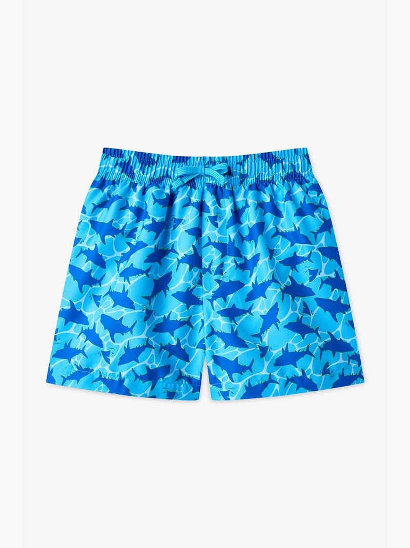 Short de niño con estampado de tiburón deep sea penti Azul - Kiabi