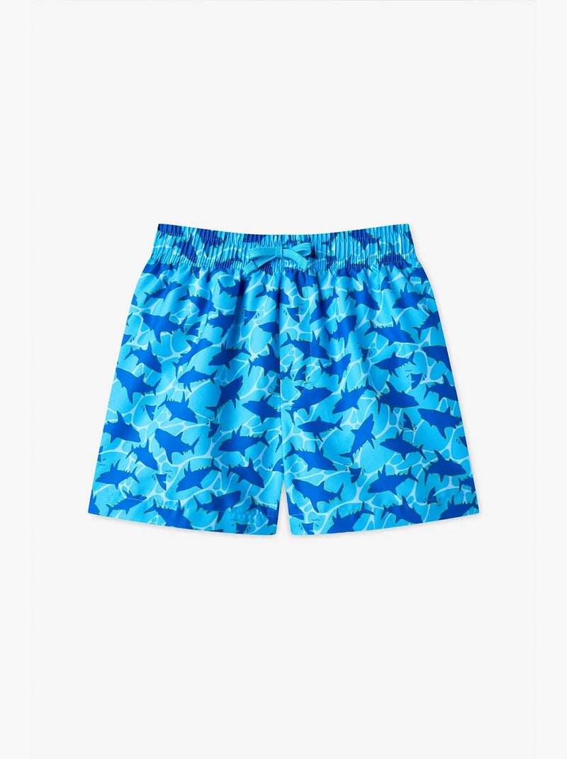 Short de niño con estampado de tiburón deep sea penti Azul - Kiabi