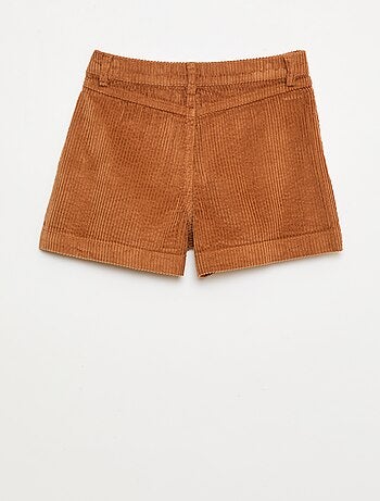 Short de pana con 2 bolsillos de parche