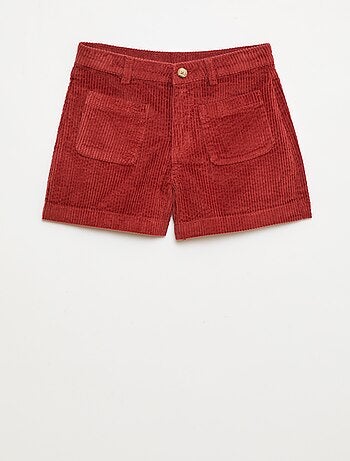 Short de pana con 2 bolsillos de parche