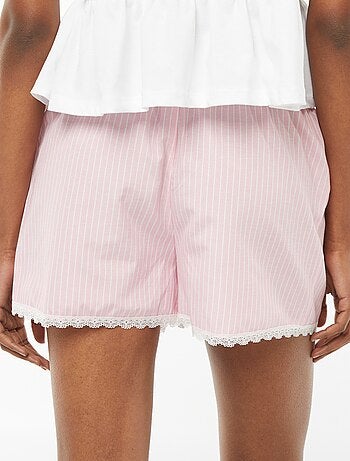 Short de pijama con bajo de encaje