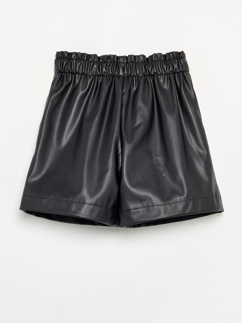 Short de polipiel Negro - Kiabi