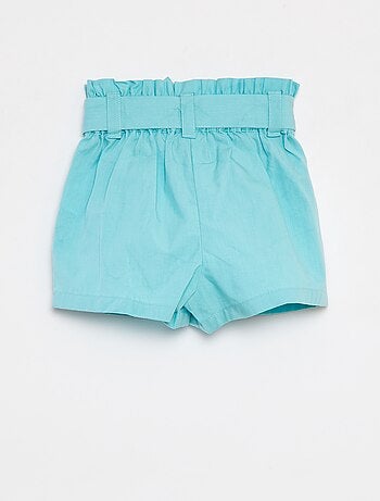 Short de popelina con cinturón