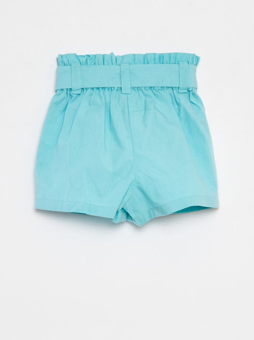 Short de popelina con cinturón - Kiabi