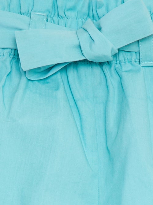 Short de popelina con cinturón - Kiabi