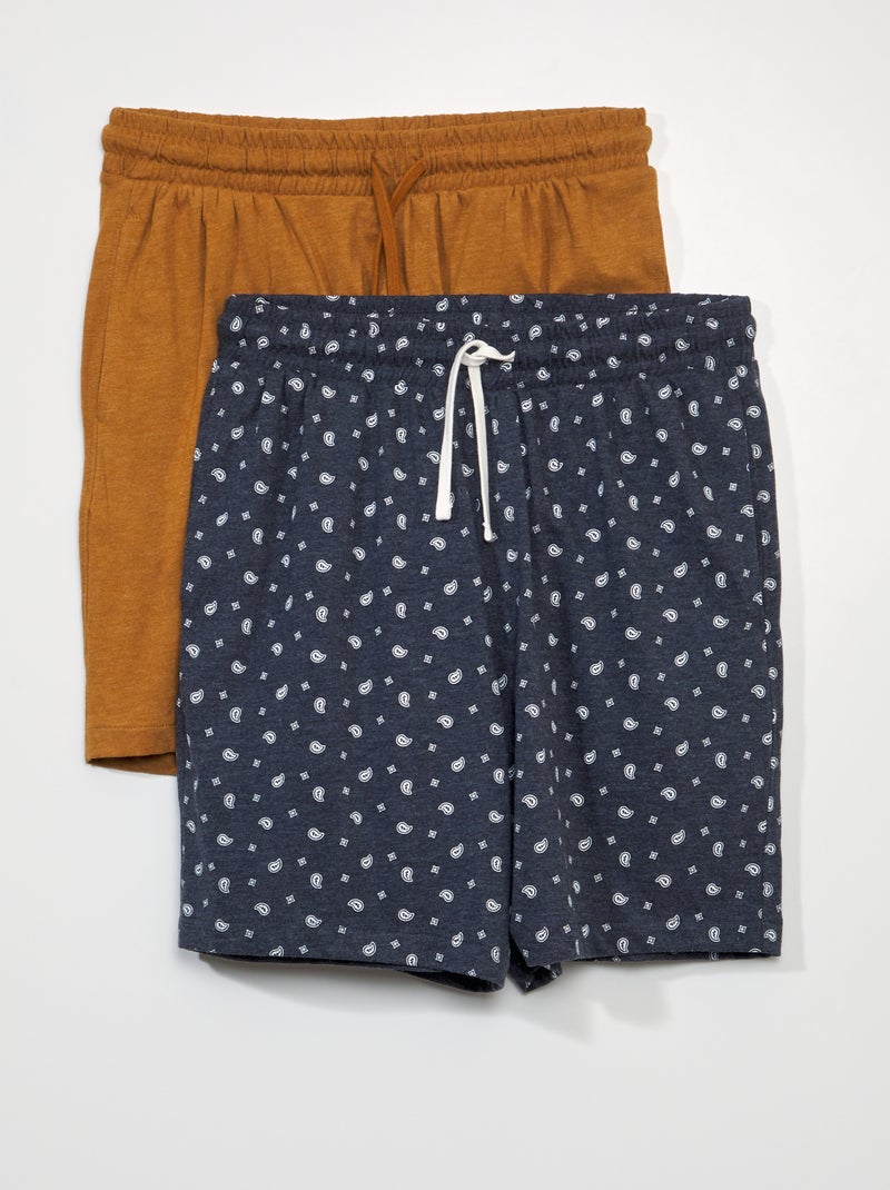 Short de punto - Pack de 2 AZUL - Kiabi