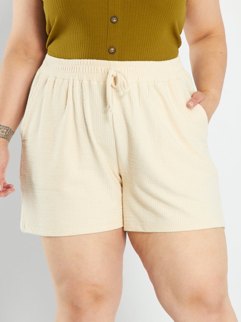 Short de punto BEIGE - Kiabi