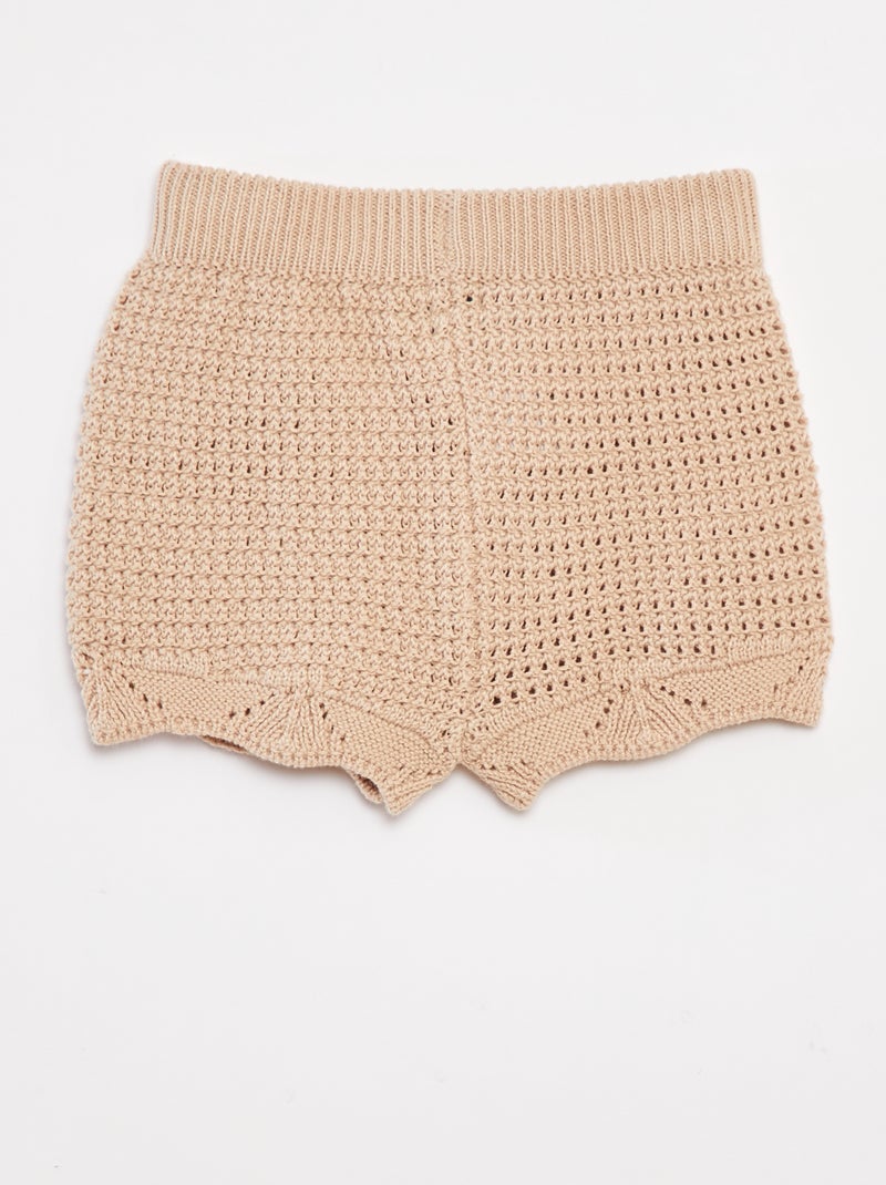 Short de punto Beige - Kiabi