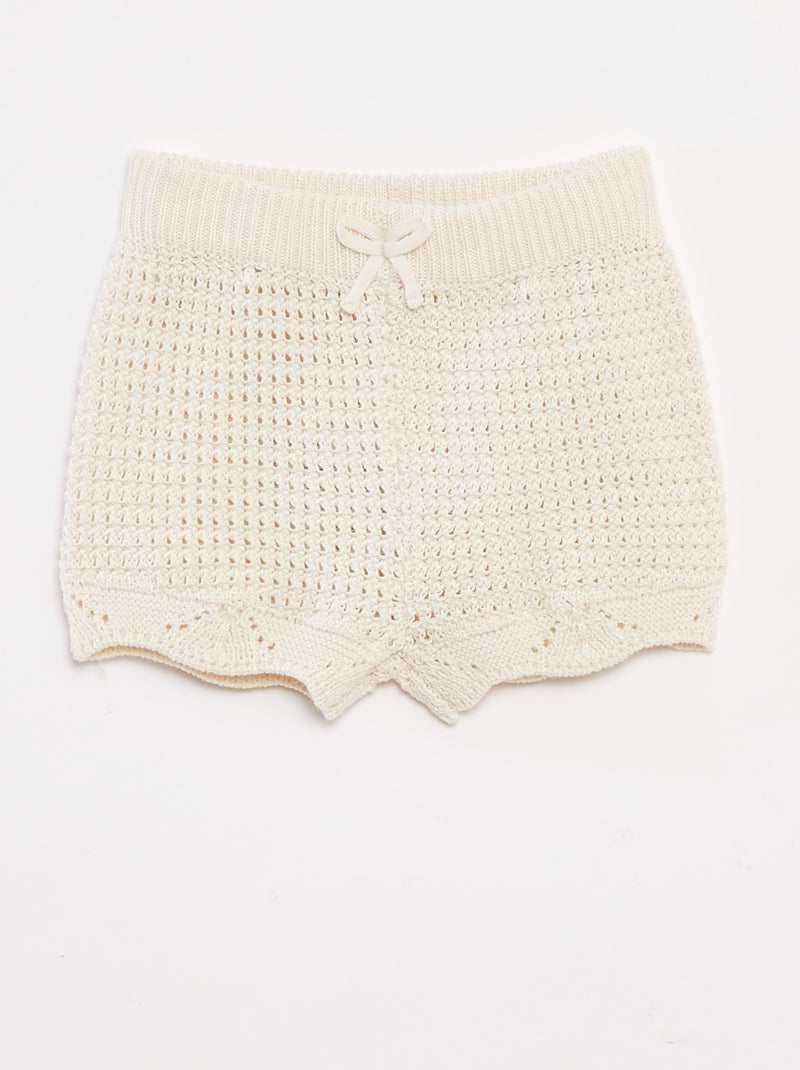 Short de punto Blanco - Kiabi