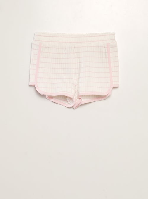 Short de punto de canalé a rayas - Kiabi
